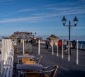 A view from the Victorian pier in the seaside town of Cromer on the North Norfolk coast Royalty Free Stock Photo