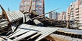 Boardwalk demolishing coney island new york