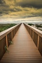 Boardwalk on Fernandina Beach, Amelia Island, Florida Royalty Free Stock Photo