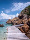 Boardwalk in Ko Kham island Royalty Free Stock Photo