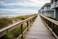 boardwalk leading up to an oceanfront property Royalty Free Stock Photo