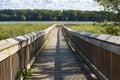 Boardwalk at long meadow lake in bloomington Royalty Free Stock Photo