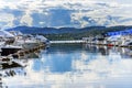 Boardwalk Marina Piers Boats Reflection Lake Coeur d`Alene Idaho