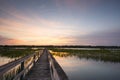 Boardwalk and marsh Royalty Free Stock Photo