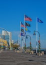 The Boardwalk of Myrtle Beach on the Atlantic Ocean in South Carolina Royalty Free Stock Photo
