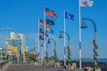 The Boardwalk of Myrtle Beach on the Atlantic Ocean in South Carolina Royalty Free Stock Photo