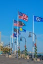 The Boardwalk of Myrtle Beach on the Atlantic Ocean in South Carolina Royalty Free Stock Photo