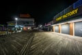 The boardwalk at night, in Ocean City, Maryland. Royalty Free Stock Photo