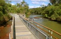 Boardwalk over the Iguazu Falls of Argentinian side, UNESCO World Heritage in Puerto Iguazu, Argentina Royalty Free Stock Photo