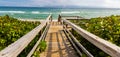 Boardwalk Over Sand Dunes To The Beach Royalty Free Stock Photo