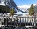 Tourists on boardwalk, Lake Louise, Alberta, Canada Royalty Free Stock Photo