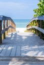 Boardwalk among sea oats to beach in Florida Royalty Free Stock Photo