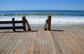 Boardwalk stairway to Main Beach in Laguna Beach, California.