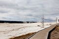 Boardwalk in yellowstone Royalty Free Stock Photo