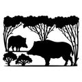 Boars Wildlife Stencils - Forest Landscape, Wildlife clipart, Cut file, iron on, vector, vinyl shirt design.