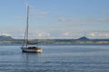 Boat on Acacia Bay, North Island New Zealand Royalty Free Stock Photo