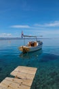 Boat in the Adriatic Sea Omis, Croatia.