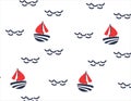 boat all over print vector art