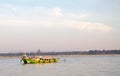 Boat along the Irrawaddy river in Bagan, Myanmar Royalty Free Stock Photo