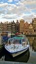 Boat Amsterdam architecture sunset
