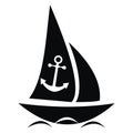 Boat and anchor, vector icon
