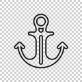 Boat anchor icon in flat style. Vessel hook vector illustration on white isolated background. Ship equipment business concept Royalty Free Stock Photo