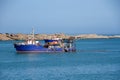 Boat at anchor in Luderitz harbour Royalty Free Stock Photo