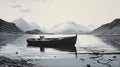 Meticulously Detailed Black And White Norwegian Nature Painting