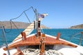 Boat approaching Spinalonga fortress