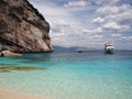 Boat arriving on Sardinia Royalty Free Stock Photo