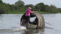 Boat as transport in floating village in Siem Reap Cambodia