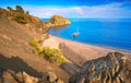 Boat in a bay of Cirali beach