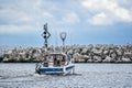 Boat In Bay, Lake Winnebago, High Cliff State Park Royalty Free Stock Photo