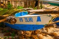 Boat on the beach. Apo island,Philippines Royalty Free Stock Photo