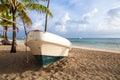 Boat on the beach, Caribbean Sunrise