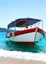 Boat on a beach corfu Royalty Free Stock Photo