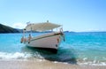 Boat on a beach corfu Royalty Free Stock Photo