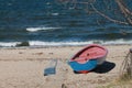 Boat on the beach in Rewa Royalty Free Stock Photo