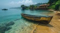 Boat on the beach of Sao Tome and Principe