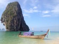 BOAT AND BEACH IN TAHILAND Royalty Free Stock Photo