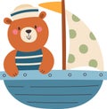 Boat With Bear Captain Royalty Free Stock Photo