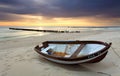 Boat on beautiful beach. Royalty Free Stock Photo