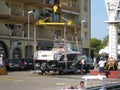 Boat being lifted