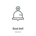 Boat bell outline vector icon. Thin line black boat bell icon, flat vector simple element illustration from editable nautical Royalty Free Stock Photo