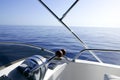 Boat on the blue Mediterranean Sea yachting Royalty Free Stock Photo