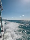 Boat in the blue sea Royalty Free Stock Photo