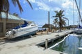 Boat washed ashore at Boca Chica Marina Key West Florida after H