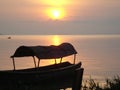 Boat at the border of the lake