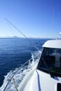 Boat bow, yatch vacation on the blue ocean