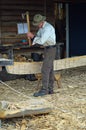 Boat Builder working at The Viking Ship Museum, Roskilde, Denmark 